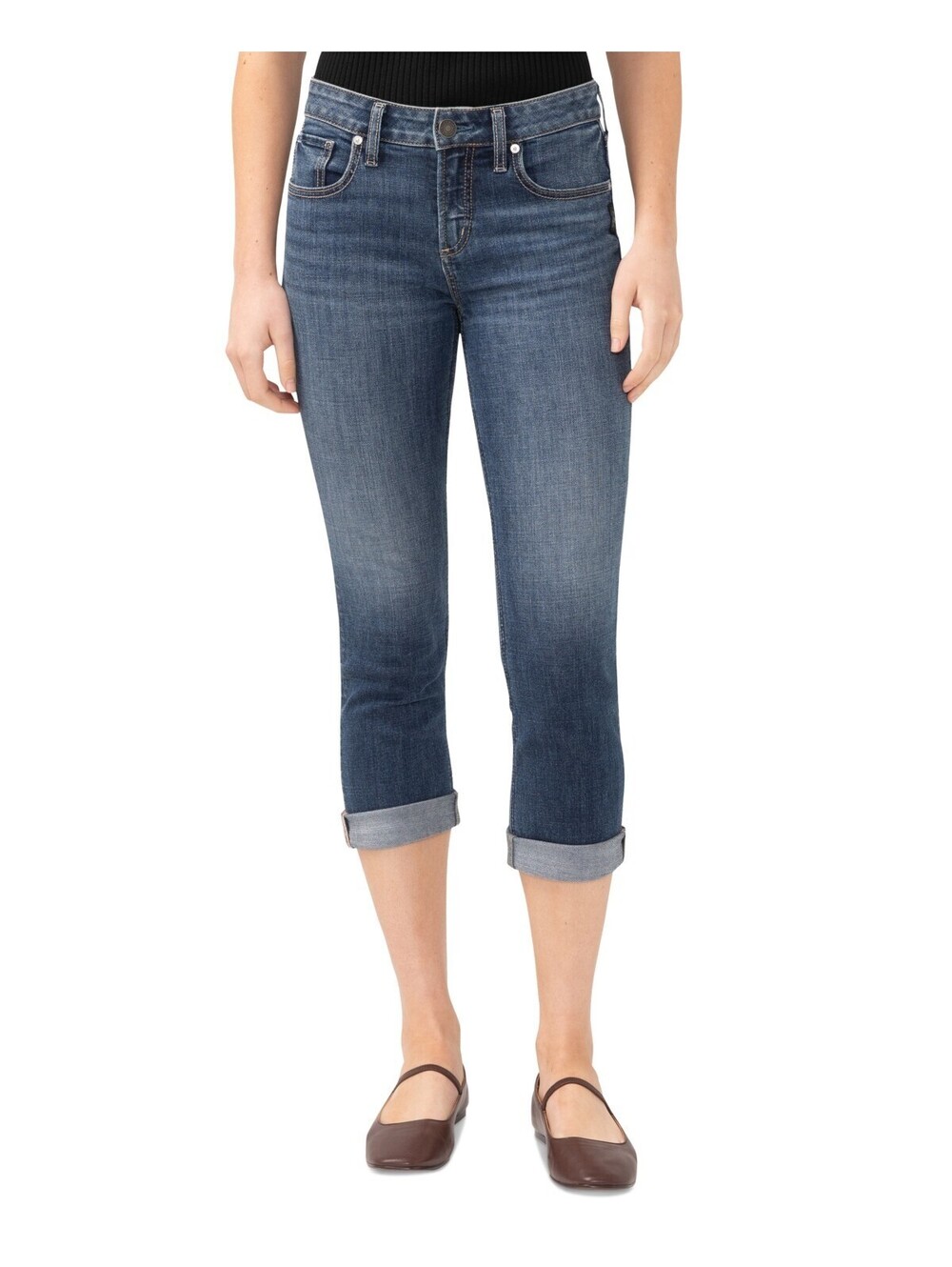 Silver Jeans Co. Womens Suki Mid-Rise Curvy Ca Indigo 34X23